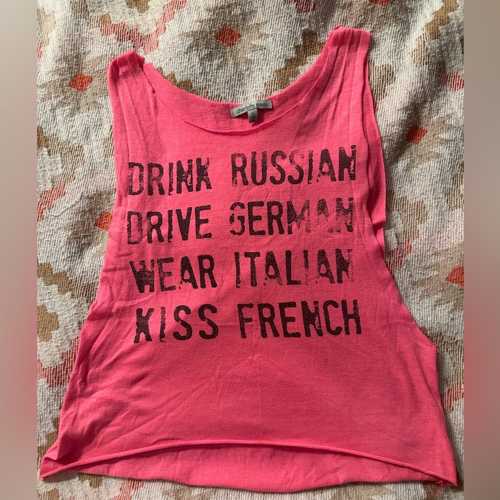 Pink Sleeveless Graphic Top